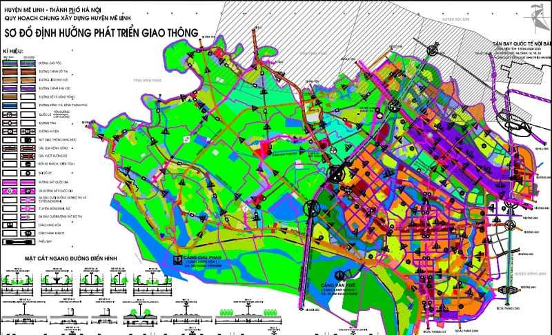 Bản đồ quy hoạch Mê Linh về giao thông hạ tầng